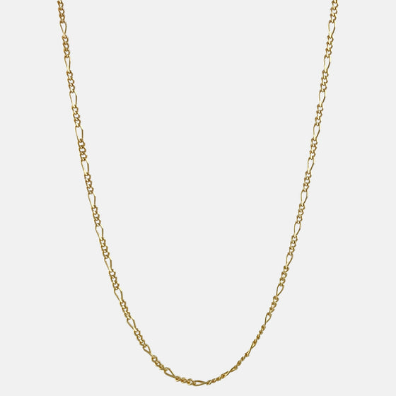 18 carat gold plated small figaro chain