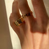 faustina ring 18 carat gold plated 