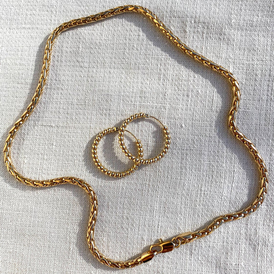 18k goldplated earrings necklace vintage