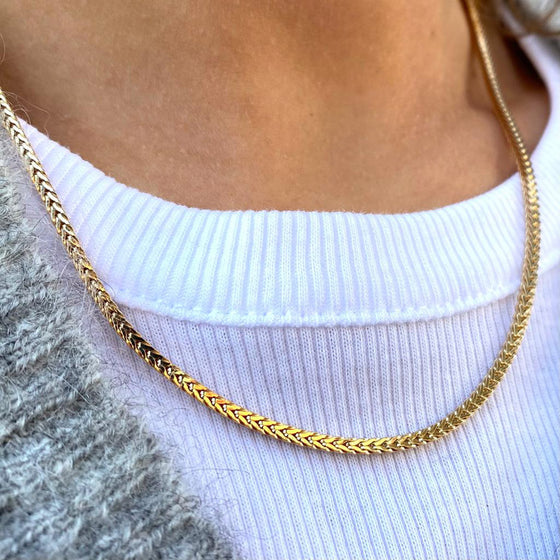 18k gold plated necklace chain square